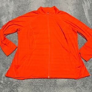 Athleta Pacifica Jacket Womens 3XL Orange Full Zip Thumb holes